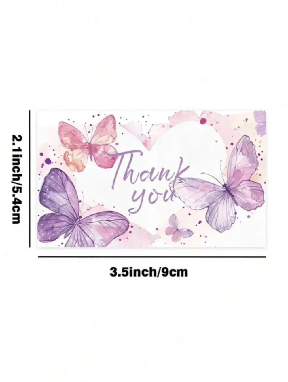 25 PCS Butterfly Watercolor Thank You Business Cards